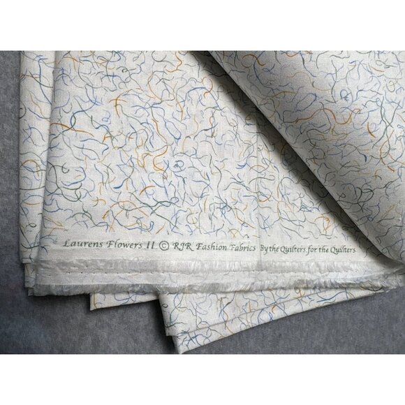 Laurens Flowers II RJR Quilting Fabric with Whimsical Multicolor Squiggles 1/2 y - Picture 4 of 6